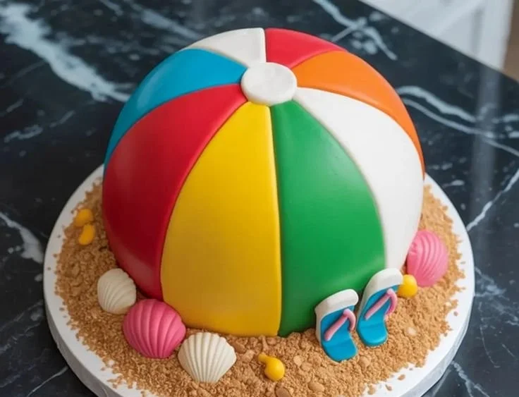 Colorful Beach Ball Cake designed for summer celebrations and parties