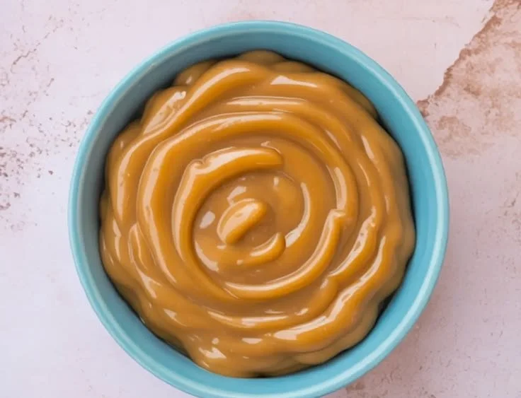 Delicious homemade caramel apple dip served with fresh apple slices
