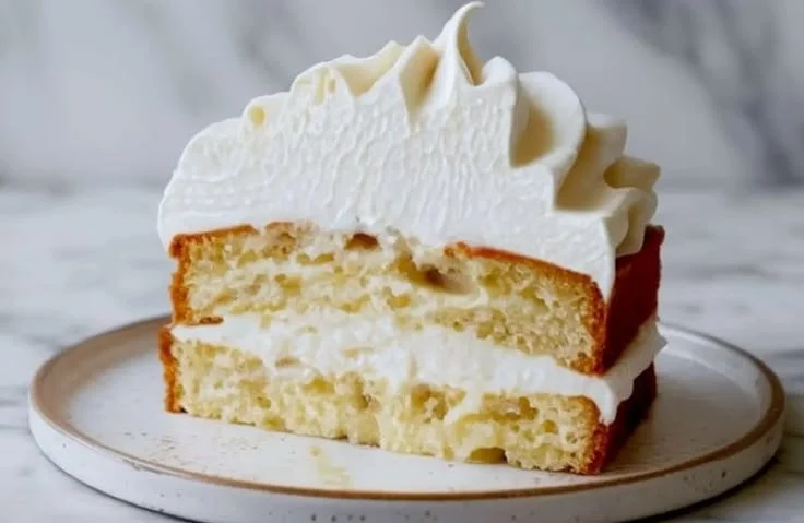 Delicious coconut milk frosting on a cake
