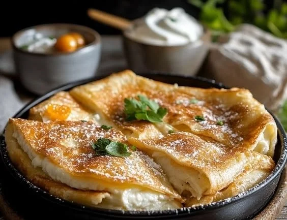 Delicious cottage cheese crepes filled with savory ingredients for a wholesome meal