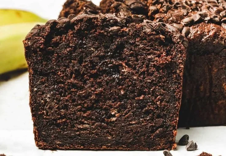 Delicious double chocolate banana bread fresh out of the oven