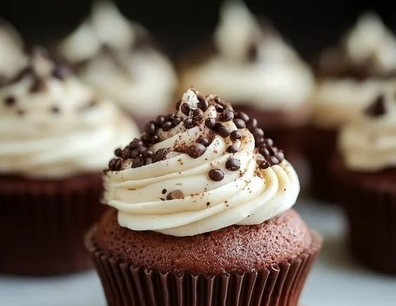 Delicious Espresso Martini Cupcakes topped with coffee-flavored frosting