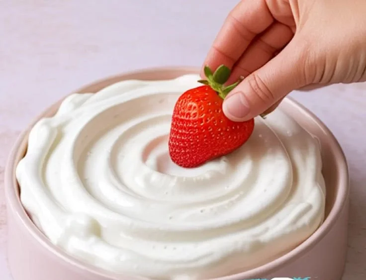 Delicious fruit dip made with marshmallow fluff served with fresh fruit