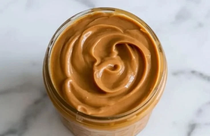 Homemade Biscoff Cookie Butter spread in a glass jar