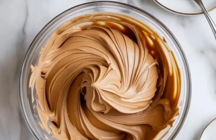 Delicious Kahlua buttercream frosting spread on a chocolate cake