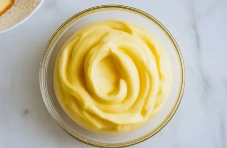 Delicious Lemon Cream Cheese Cake Filling in a bowl ready for cakes