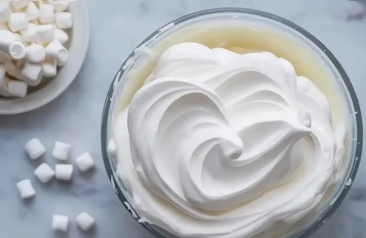 Delicious marshmallow buttercream frosting spread on cupcakes