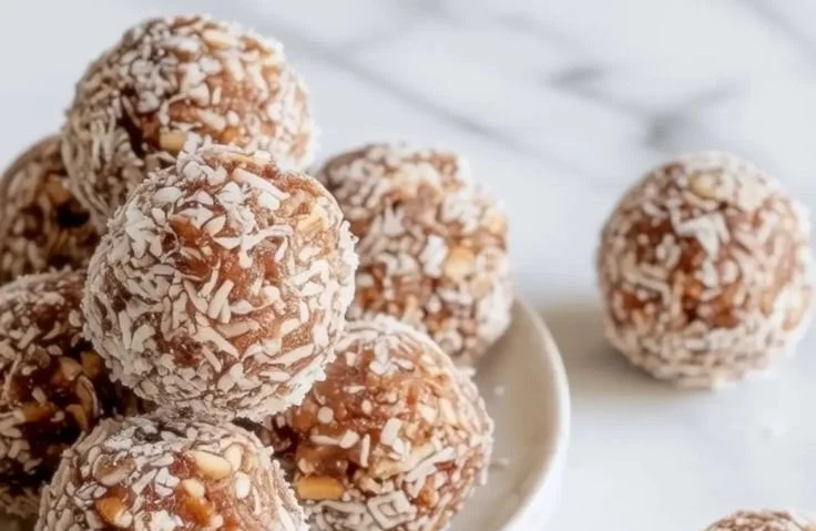 Delicious no bake date balls made from nuts and dried fruit