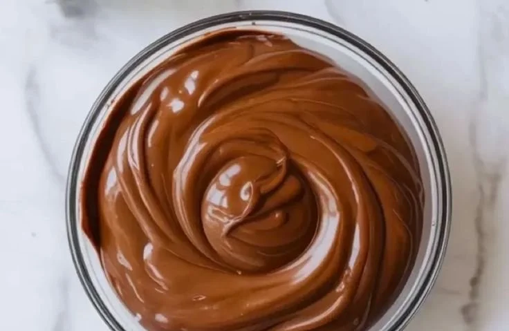 Rich Nutella cake filling spread on a decadent chocolate cake layer