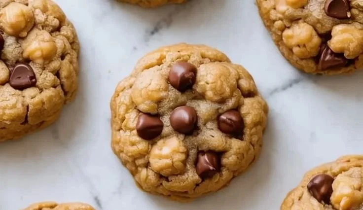 Delicious homemade Peanut Butter Chickpea Cookies on a plate