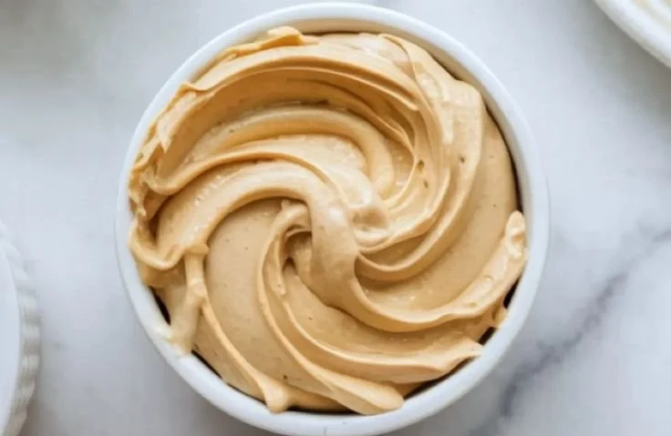 Delicious Peanut Butter Mousse served in a dessert bowl