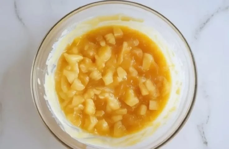 Homemade pineapple cake filling in a bowl ready for cakes