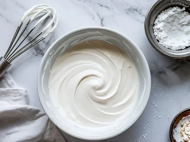 Homemade powdered sugar frosting drizzled on cupcakes
