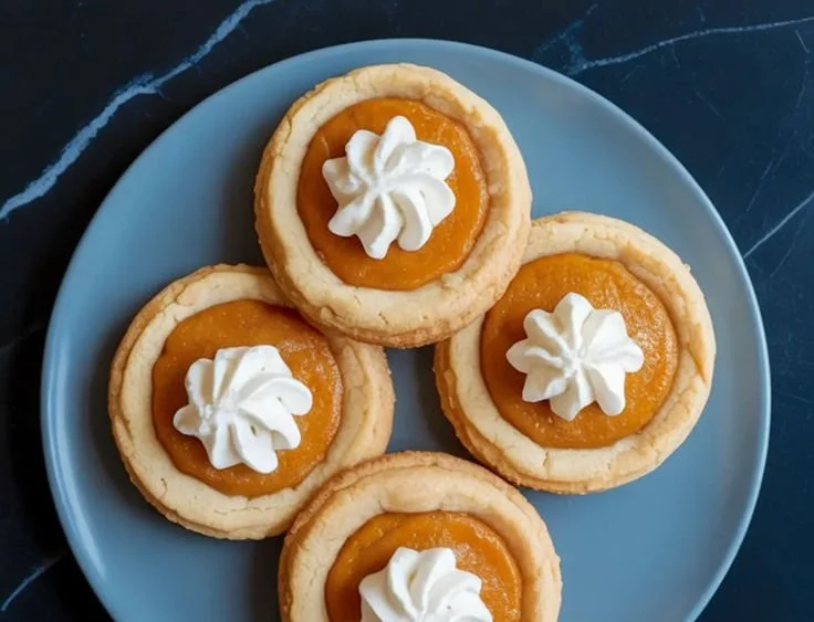 Delicious homemade pumpkin pie cookies on a plate
