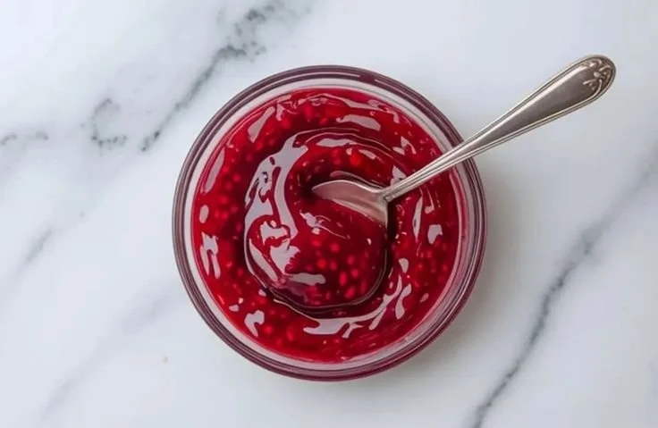 Delicious raspberry cake filling made with fresh raspberries