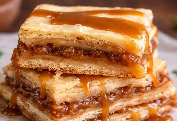 Delicious salted caramel pop tart cookie bars on a plate