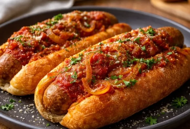 Spicy Firecracker Hot Dog Bar with various toppings and condiments