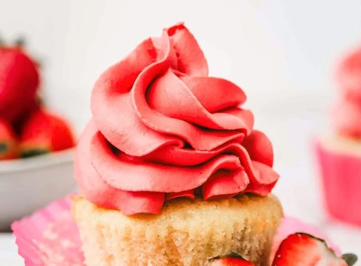 Delicious whipped strawberry ganache topping for desserts