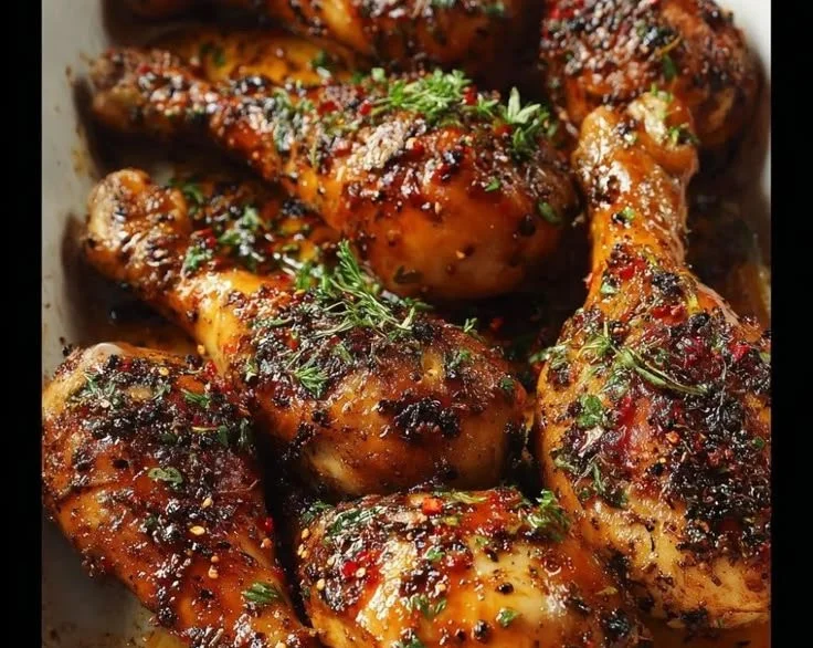 Delicious baked chicken legs marinated for maximum flavor and tenderness