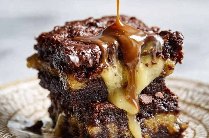 Deliciously baked banana bread brownie with chocolate and banana flavors