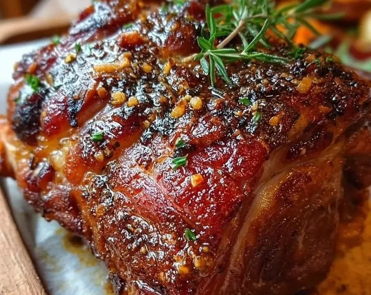 Delicious Beef-Based German-Style Knuckle served with traditional sides