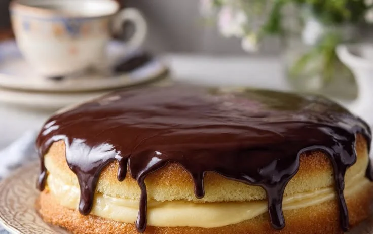 Delicious Boston Cream Cupcakes topped with chocolate and filled with custard