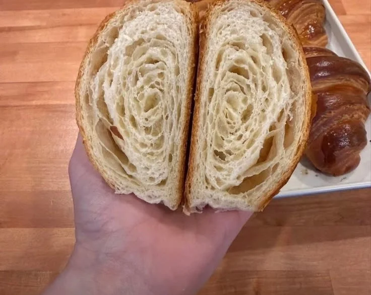 Homemade butter croissants ready to enjoy, freshly baked from scratch.
