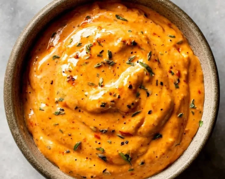 Homemade Chipotle Garlic Sauce in a jar with fresh ingredients