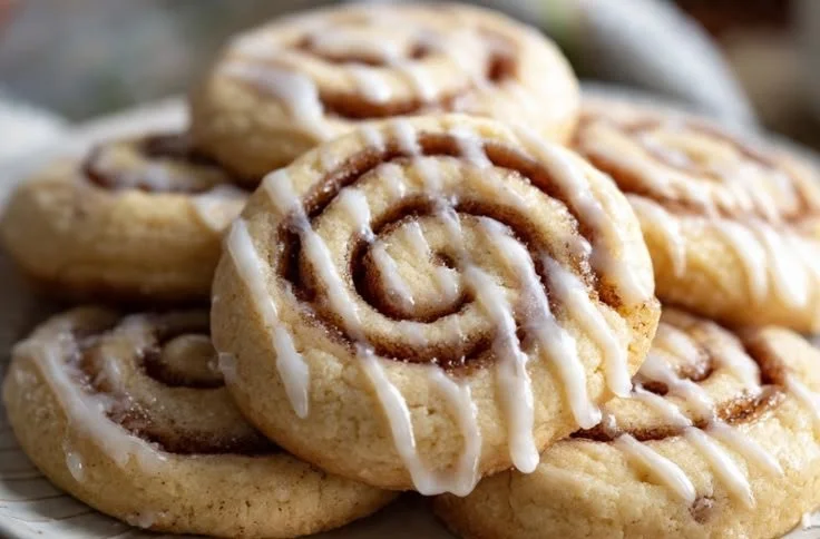 Delicious cinnamon roll cookies made with cinnamon and sugar.