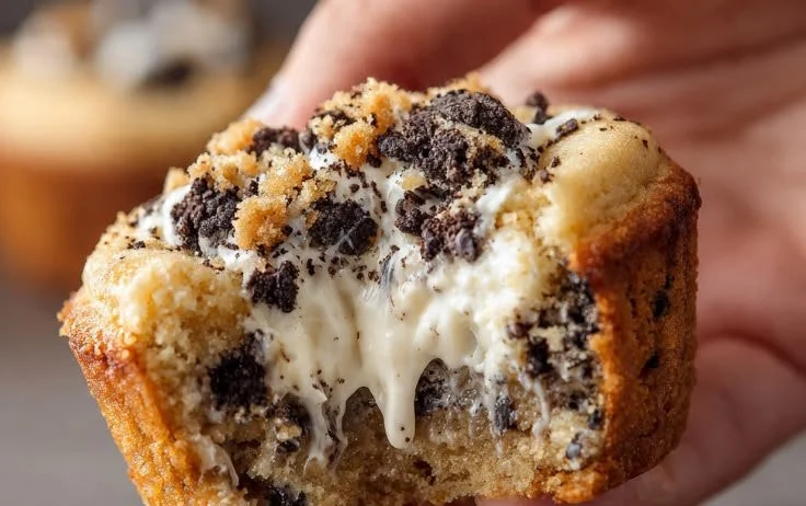 Delicious Cookies and Cream Cookie Cups on a plate, perfect for dessert.