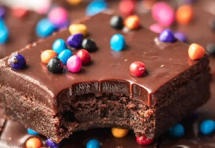 Delicious homemade Cosmic Brownies with colorful sprinkles on top