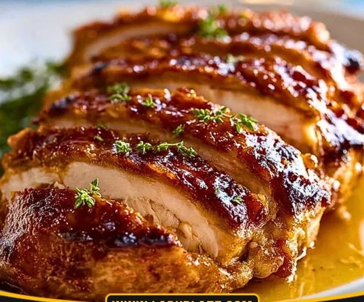 Crockpot Turkey Breast with Butterball recipe served on a dinner plate.