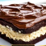 Decadent chocolate layer cake with rich frosting and layers