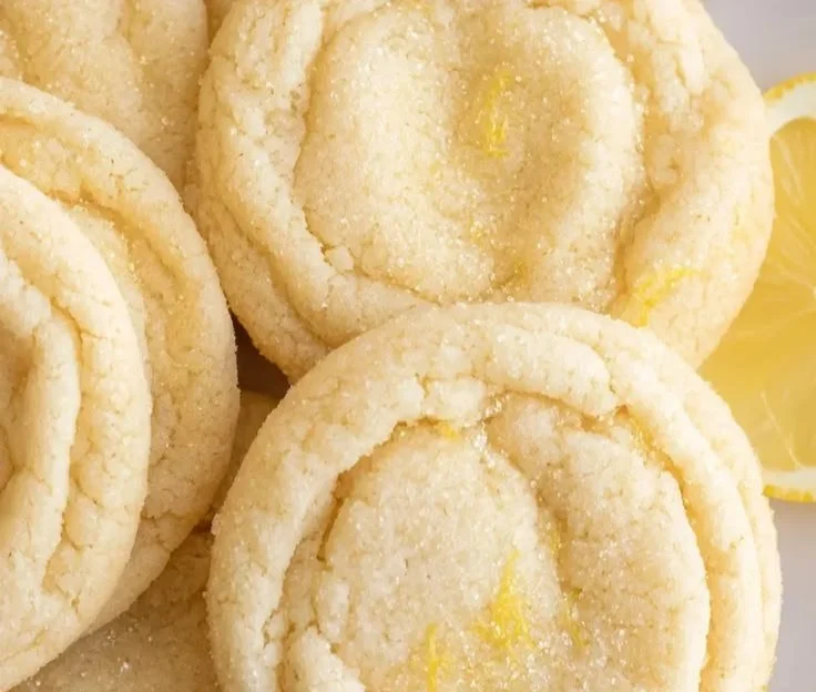Delicious homemade lemon cookies on a baking tray