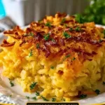 Delicious homemade Hashbrown Casserole ready to serve