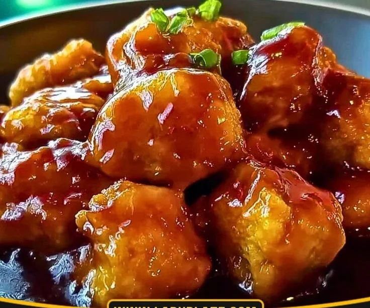 Hawaiian crockpot chicken with pineapple and bell peppers in a slow cooker