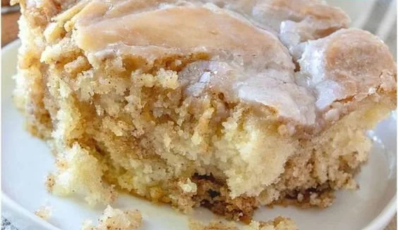 Delicious homemade cinnamon roll cake fresh out of the oven