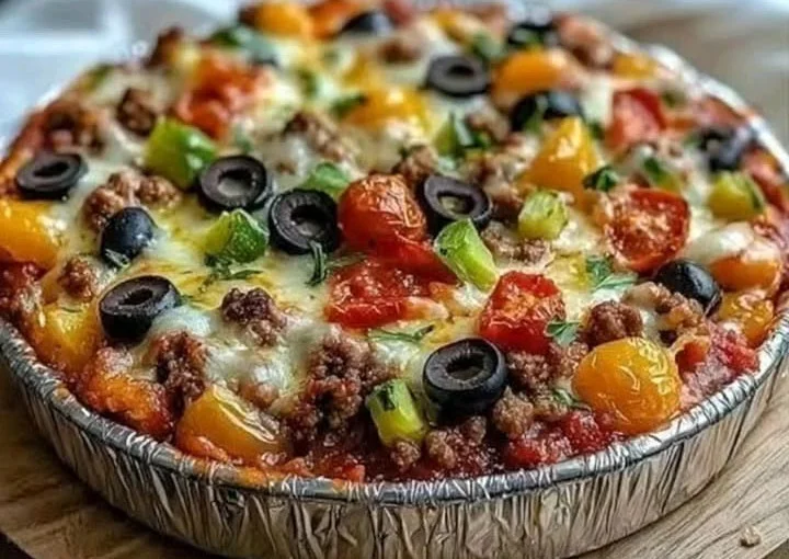 High-protein homemade pizza bowls with fresh ingredients and toppings