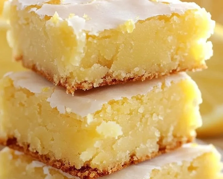 Delicious homemade lemon brownies with a zesty frosting