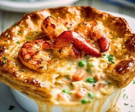 Delicious Lobster Pot Pie with flaky crust and fresh lobster meat