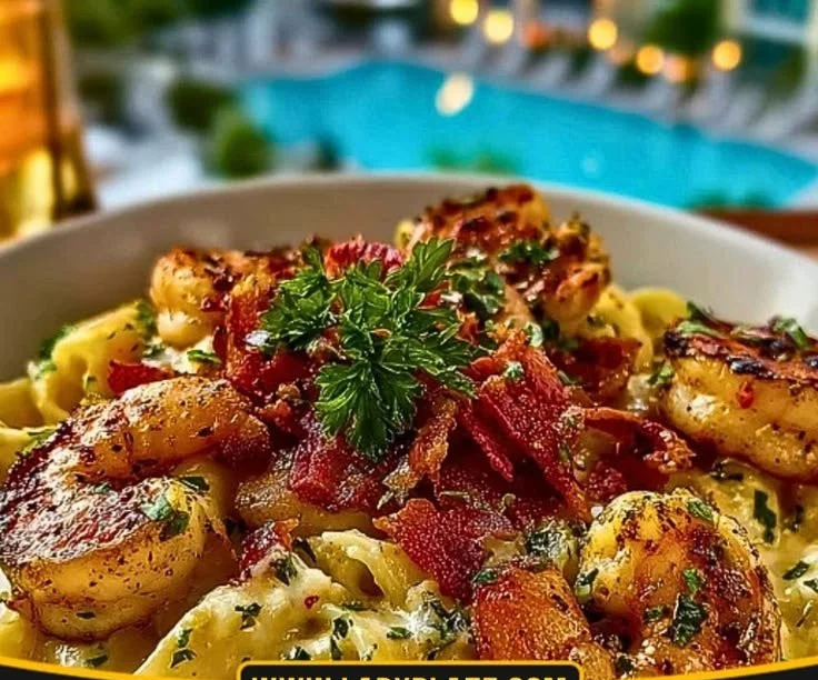 Marry Me Shrimp Pasta plate with fresh herbs and parmesan cheese