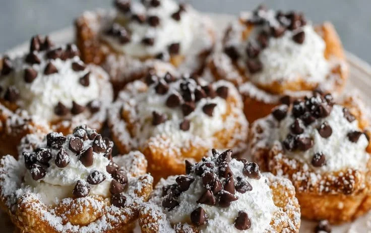 Mini Cannoli Cups filled with sweet ricotta cream