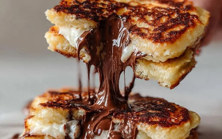 Delicious mini chocolate pancake bites on a plate, perfect for breakfast.