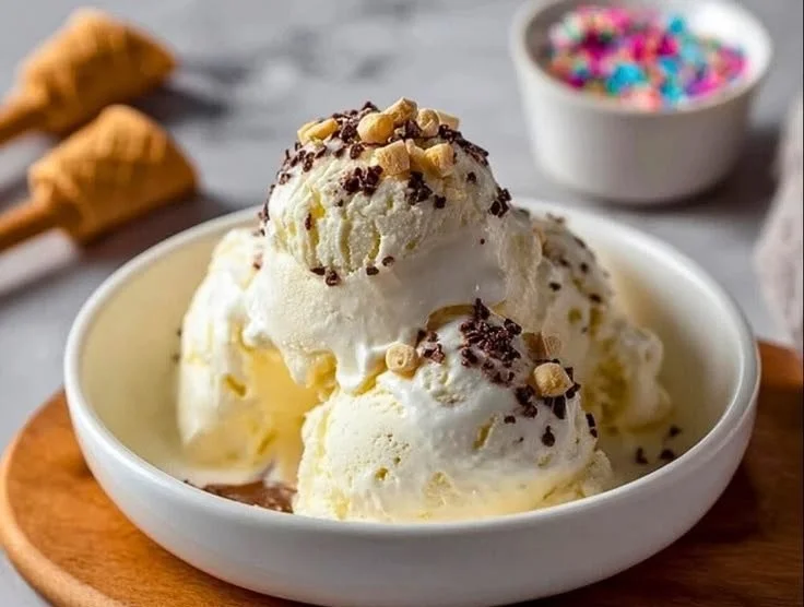 Ninja Creami high-protein cottage cheese ice cream in a bowl