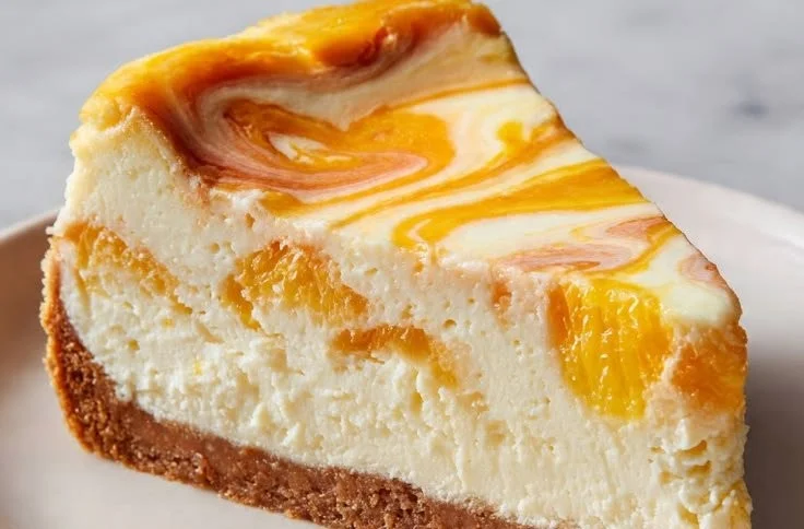 Delicious no-bake tropical cheesecake topped with fresh fruits and coconut flakes