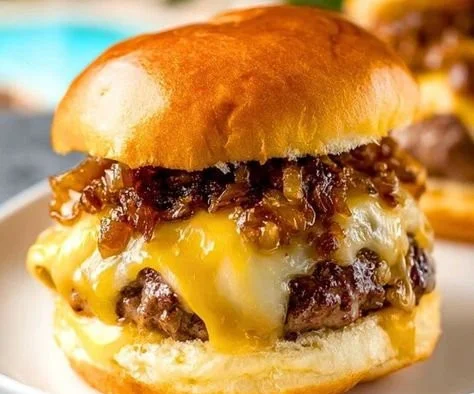 Delicious Oklahoma Fried Onion Burger with crispy fried onions and juicy beef patty