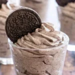Delicious homemade Oreo mousse dessert topped with crushed Oreos