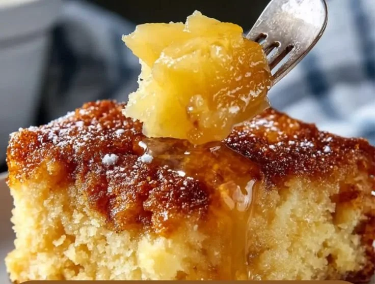 Delicious Pineapple Dump Cake with golden texture and pineapple topping