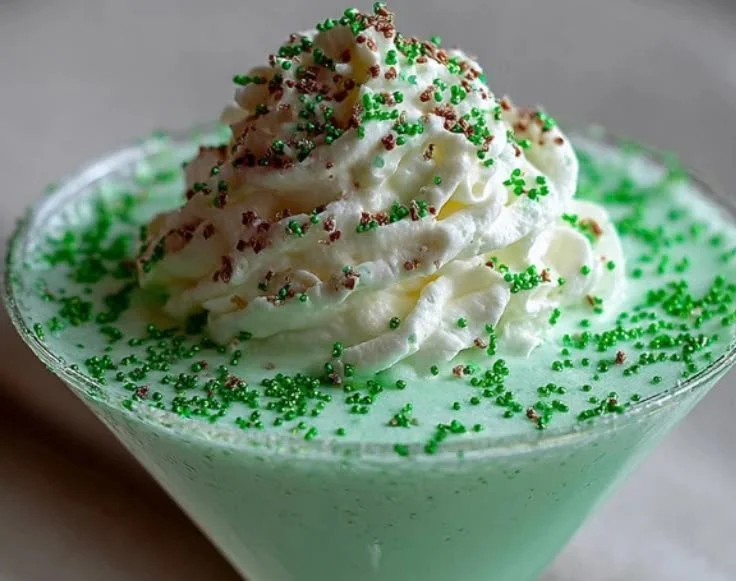 Shamrock Shake Martini, creamy mint cocktail for festive celebrations