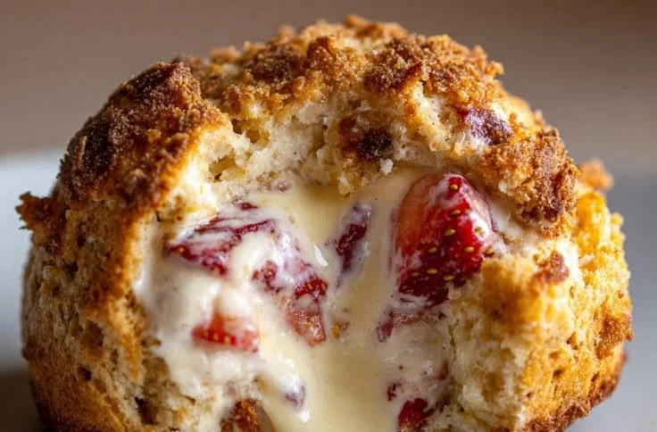 Delicious Strawberry Biscuit Bombs filled with fresh strawberries and baked to perfection.